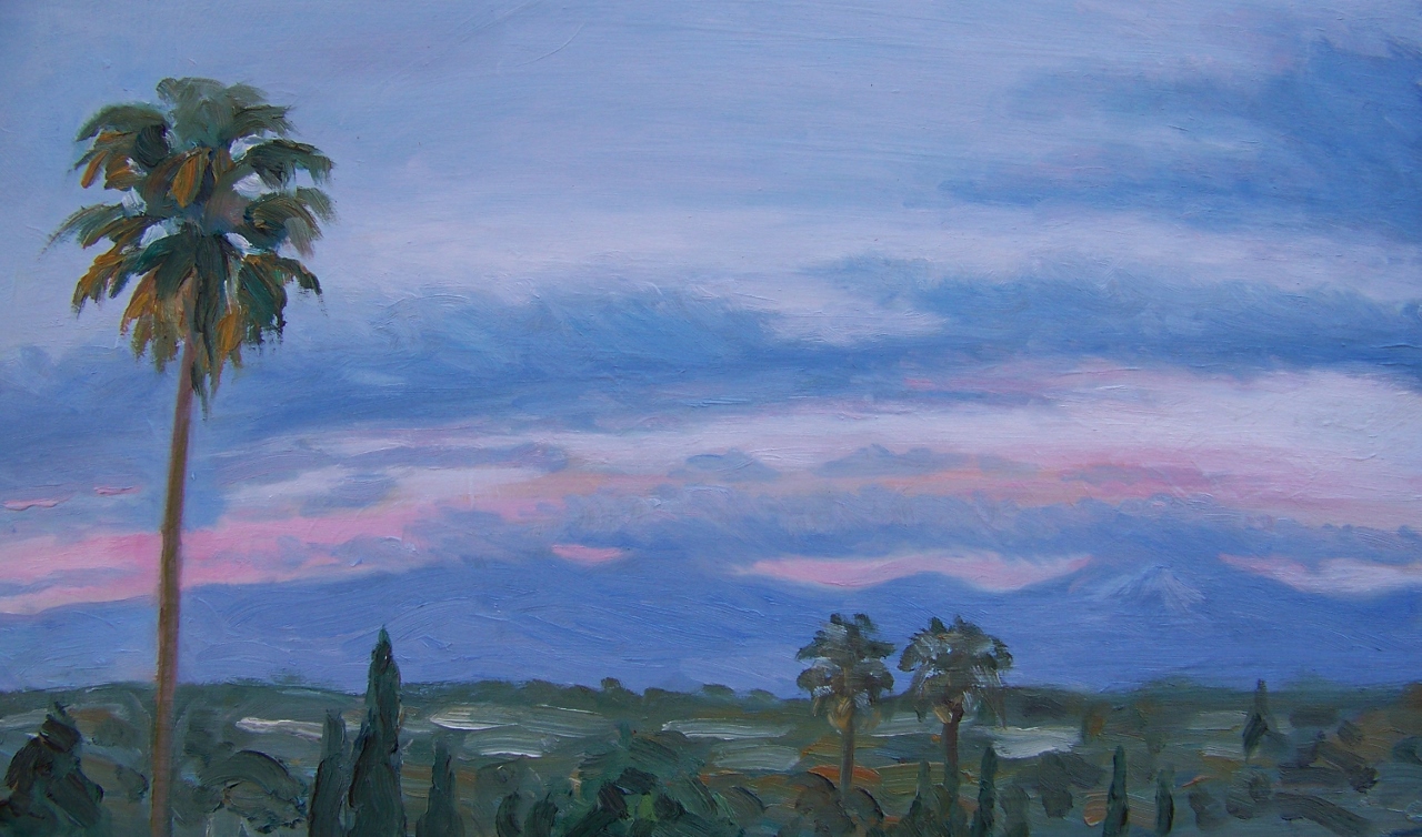 Redding Skyline oil on board